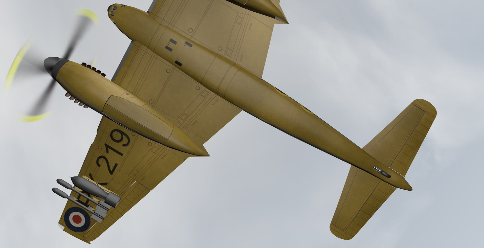 DeHavilland Hornet F Mk-1 3D model_9