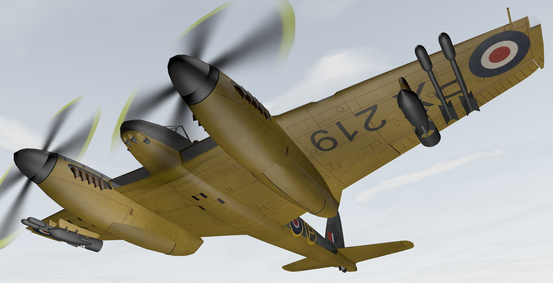 DeHavilland Hornet F Mk-1 3D model_8