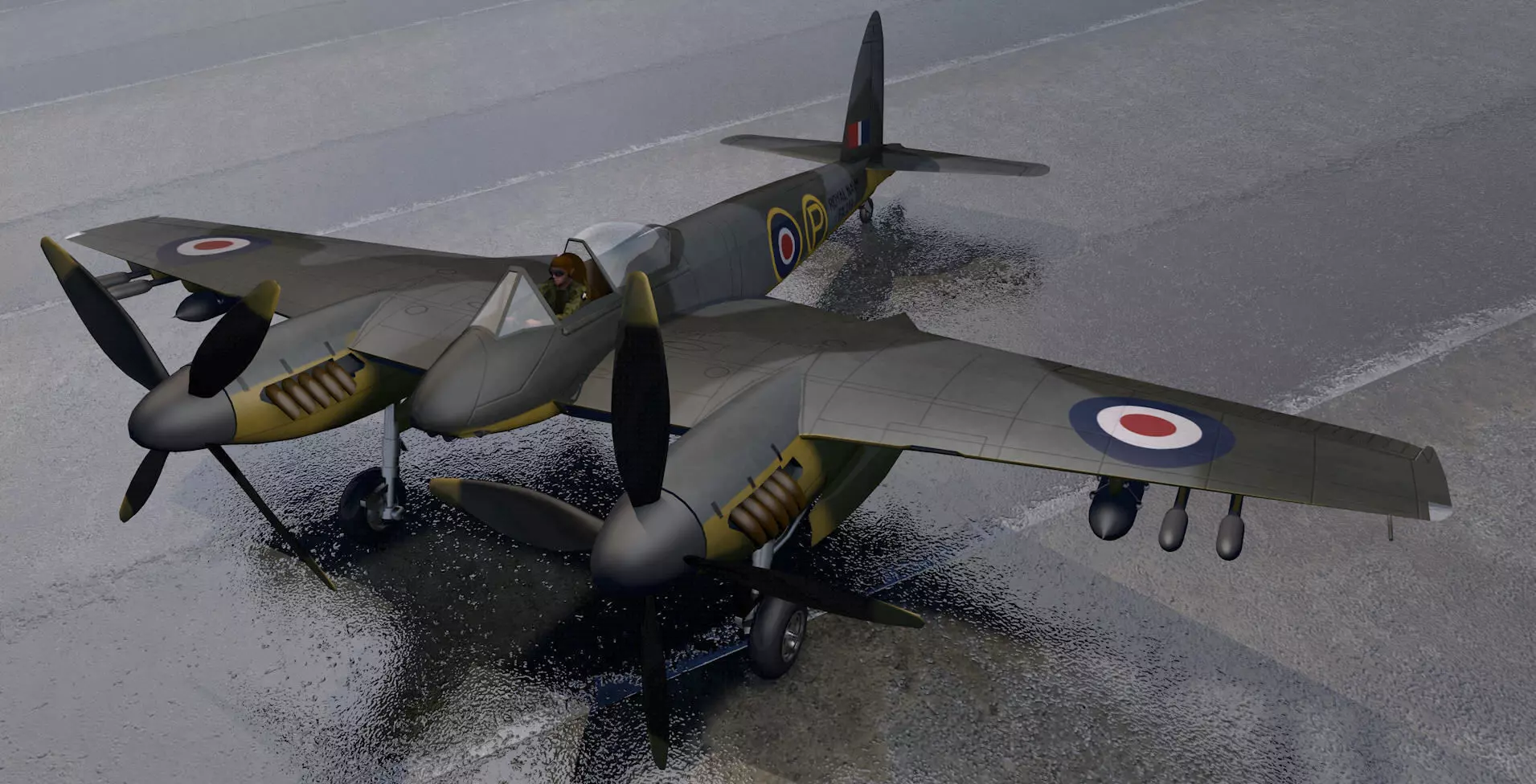 DeHavilland Hornet F Mk-1 3D model_0