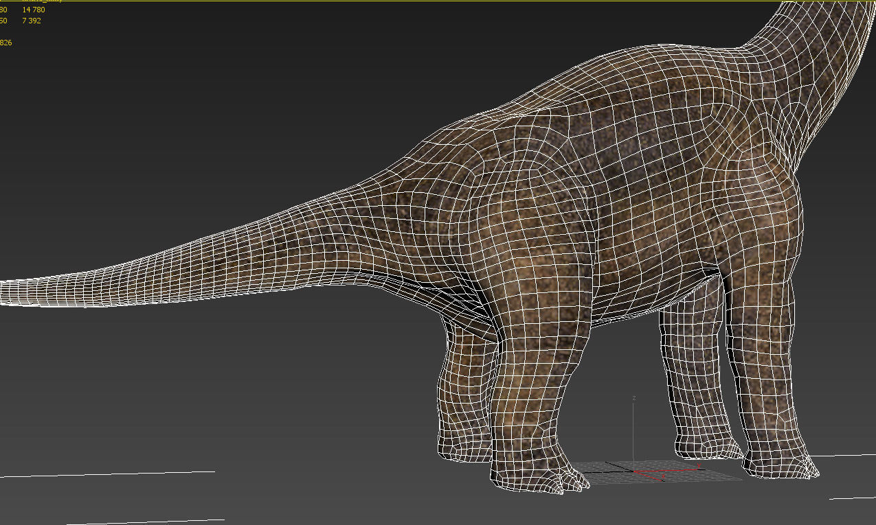 Brachiosaurus dinosaur Low-poly 3D model_4