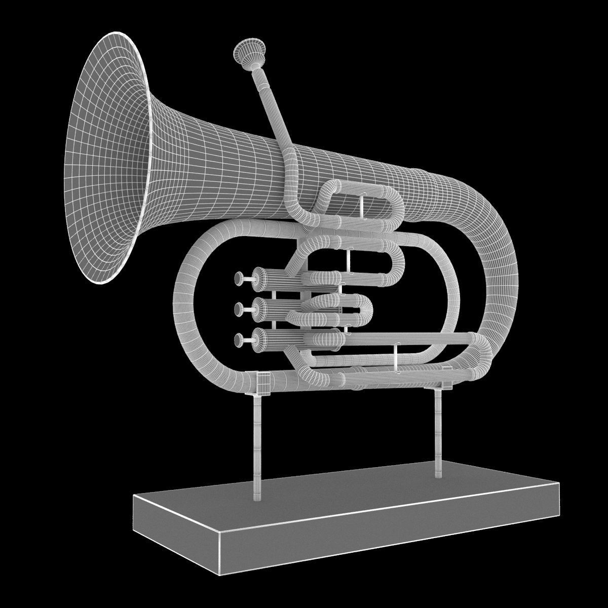 Musical instrument tuba 3D model_5