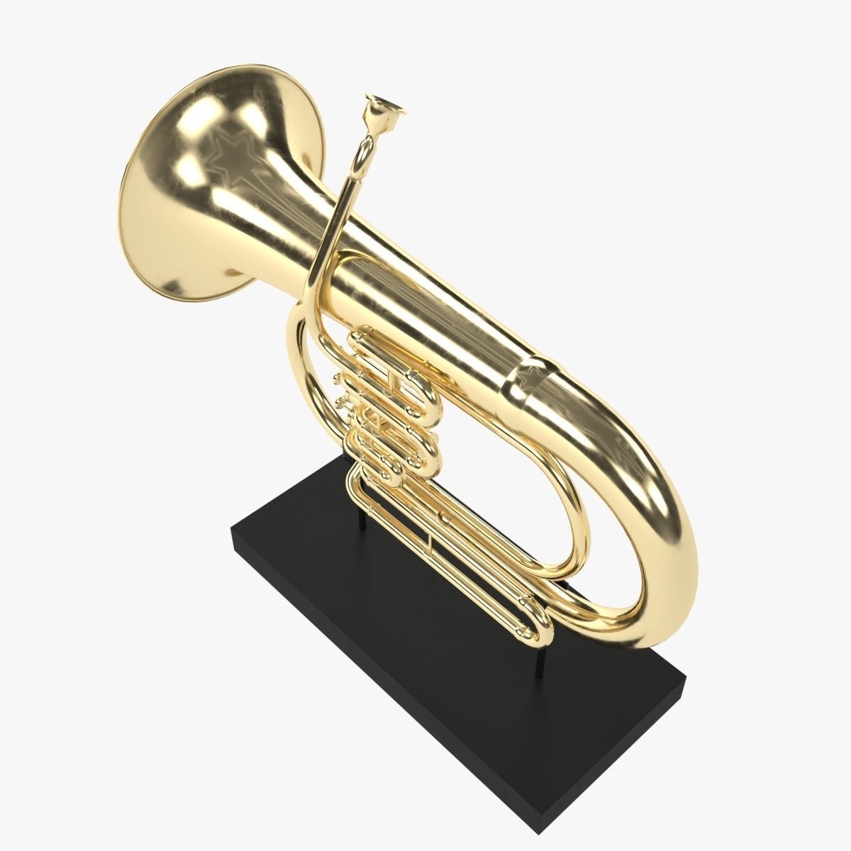 Musical instrument tuba 3D model_4
