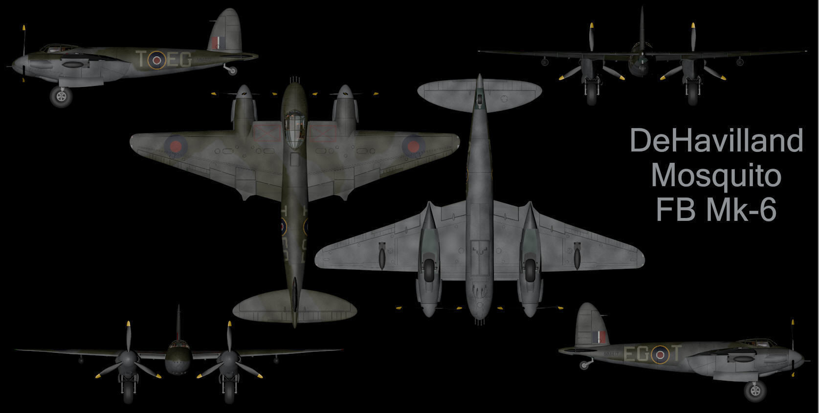 DeHavilland Mosquito Mk-6 3D model_12