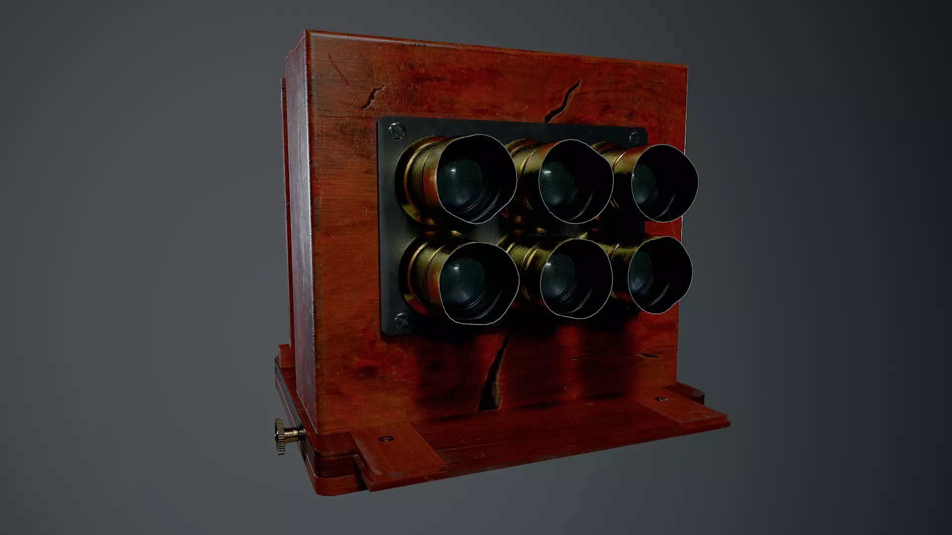 Antique Six-Lens Wet Plate Camera Low-poly 3D model