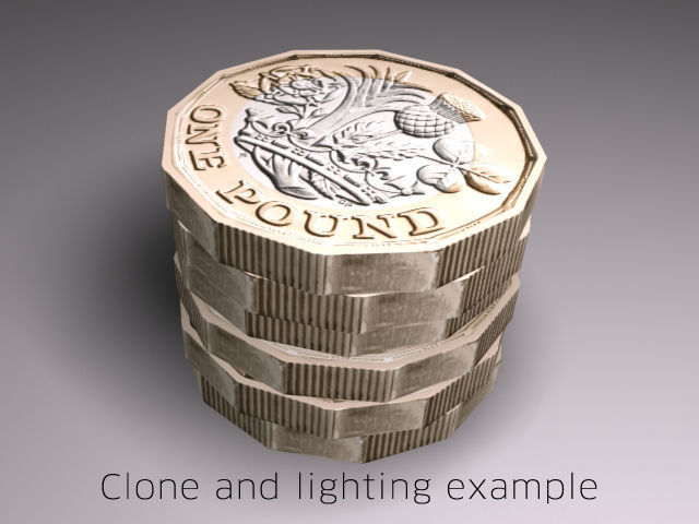 New British Pound Coin Low-poly 3D model_6