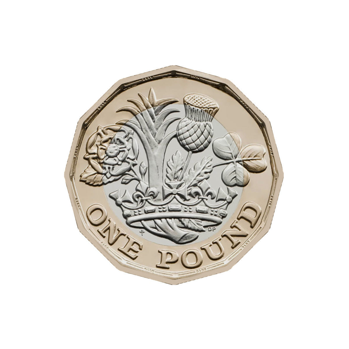 New British Pound Coin Low-poly 3D model_1