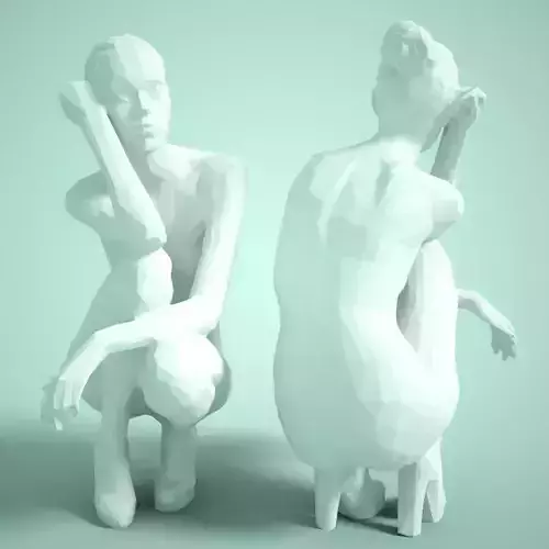 Fashion Girl Sitting Down Posing