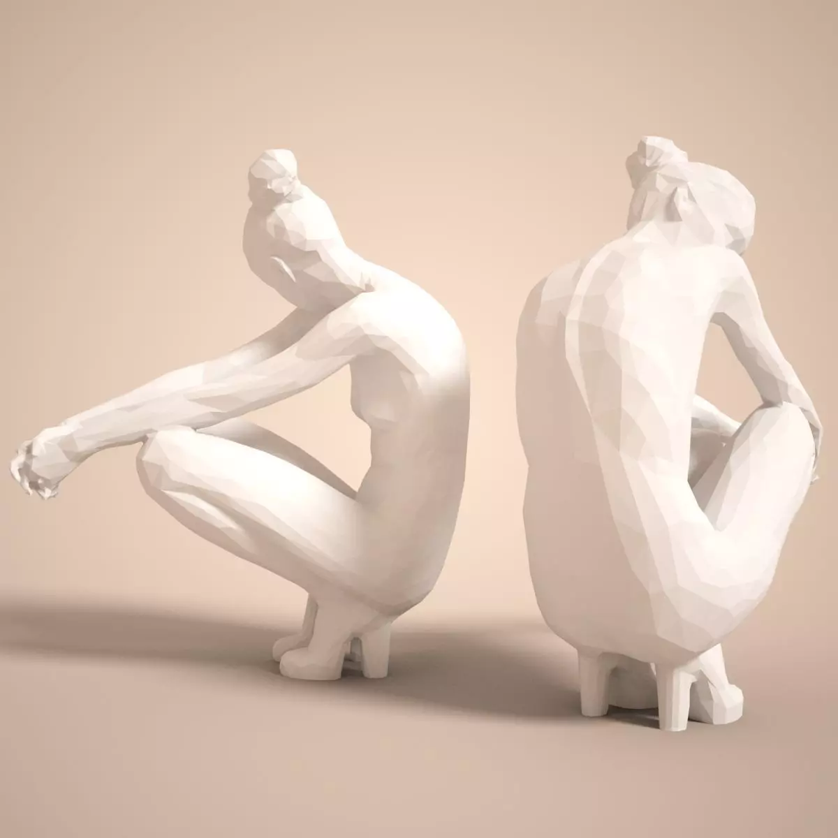 Fashion Girl Sitting Down Posing 3D print model_0