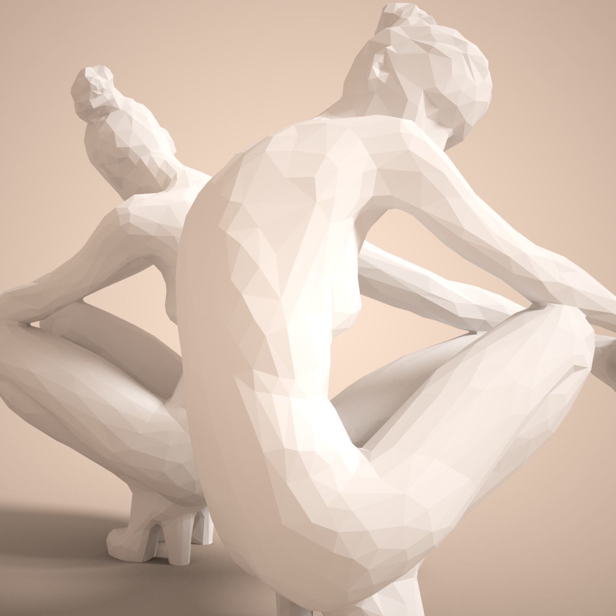 Fashion Girl Sitting Down Posing 3D print model_2