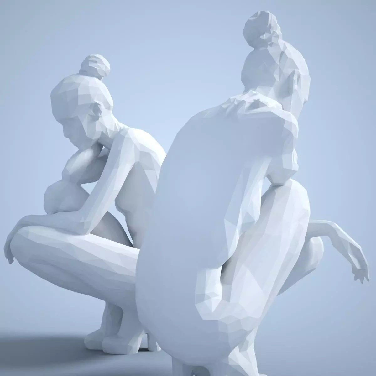 Fashion Girl Sitting Down Posing 3D print model_0