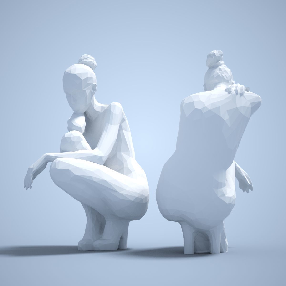 Fashion Girl Sitting Down Posing 3D print model_4