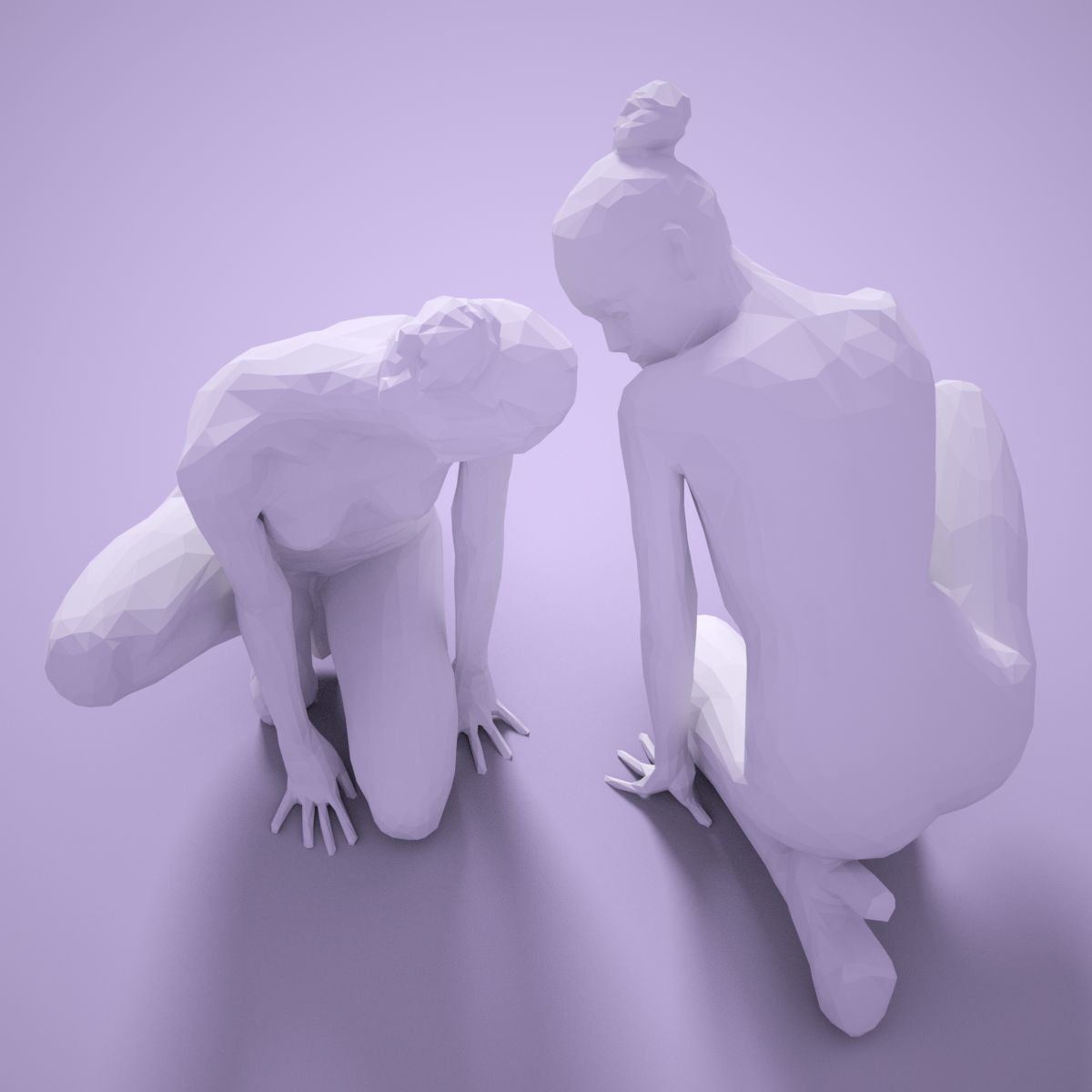 Fashion Girl Sitting Down Posing 3D print model_3