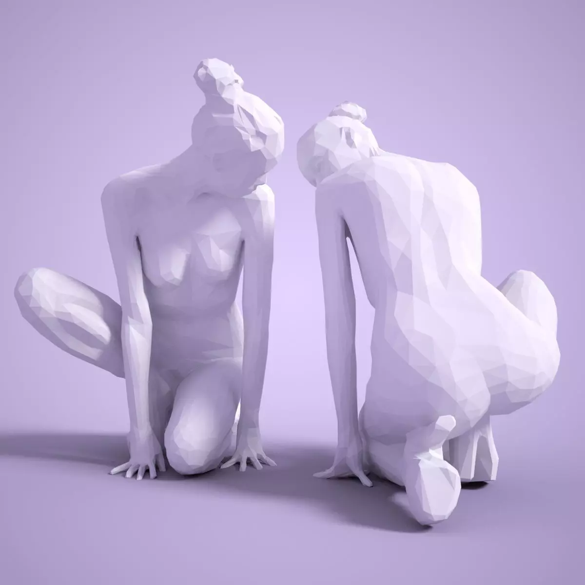 Fashion Girl Sitting Down Posing 3D print model_0