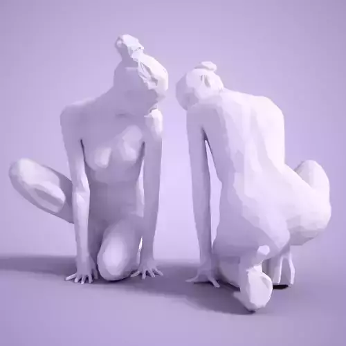 Fashion Girl Sitting Down Posing