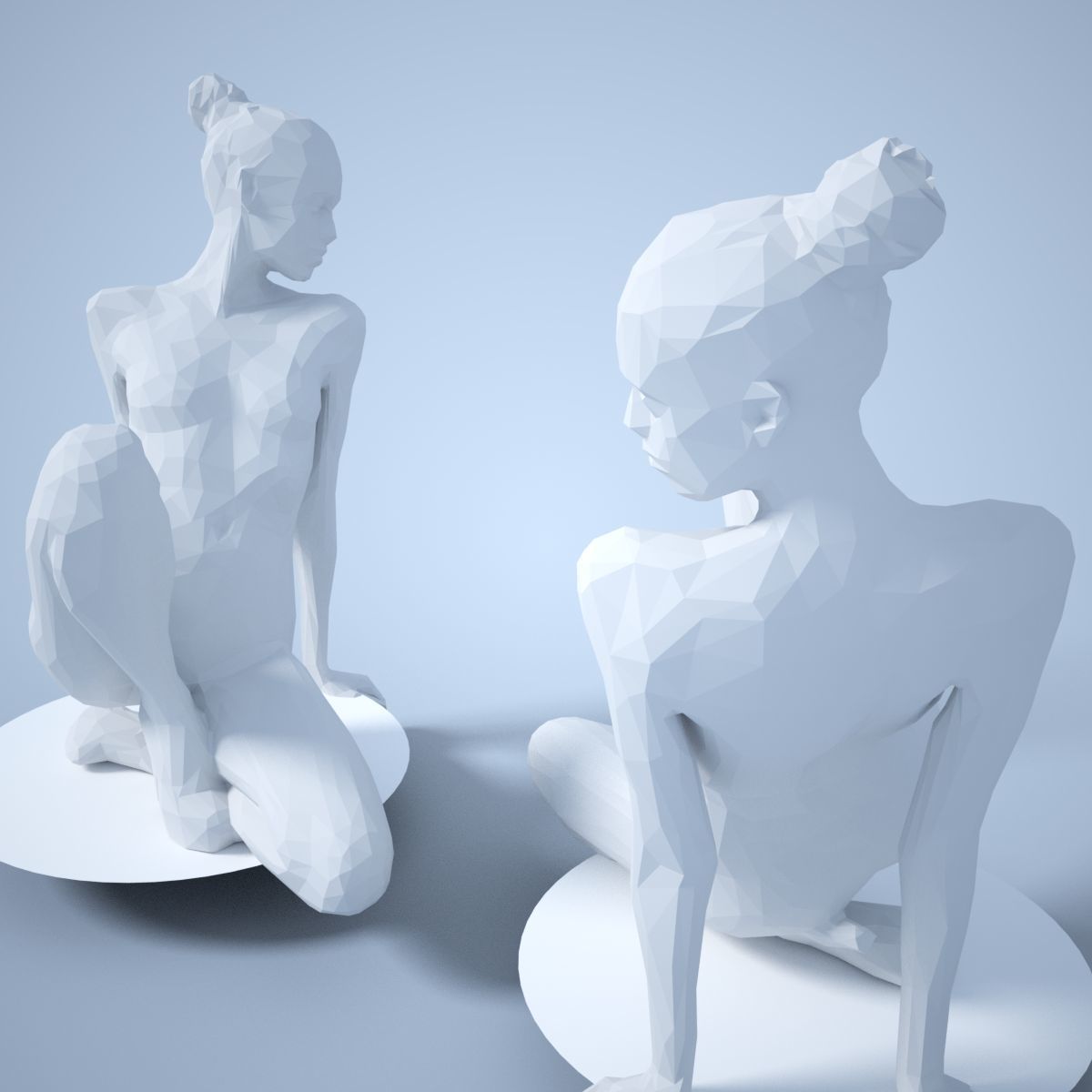 Fashion Girl Sitting Down Posing 3D print model_4