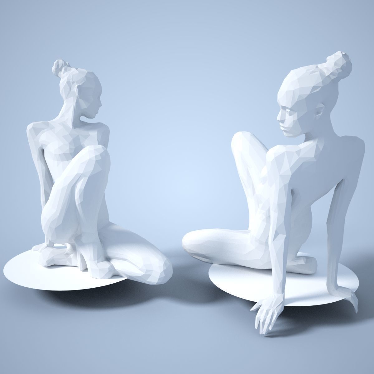 Fashion Girl Sitting Down Posing 3D print model_3