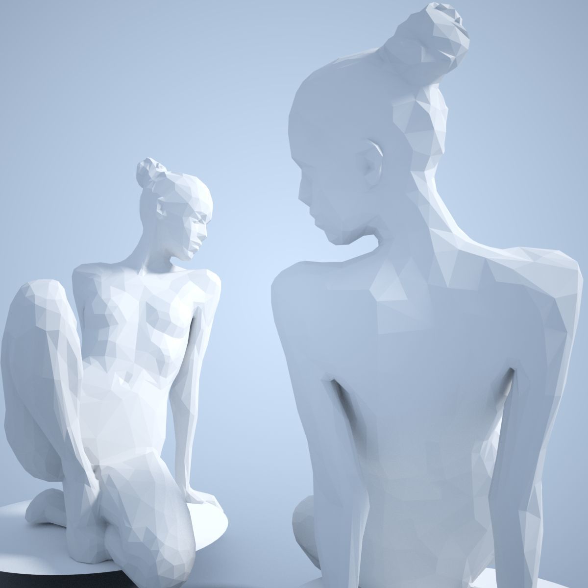 Fashion Girl Sitting Down Posing 3D print model_1