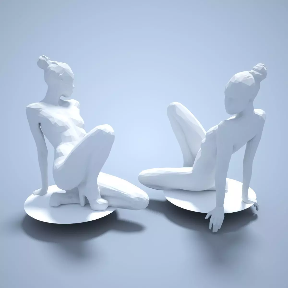 Fashion Girl Sitting Down Posing 3D print model_0