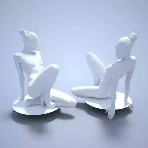 Fashion Girl Sitting Down Posing