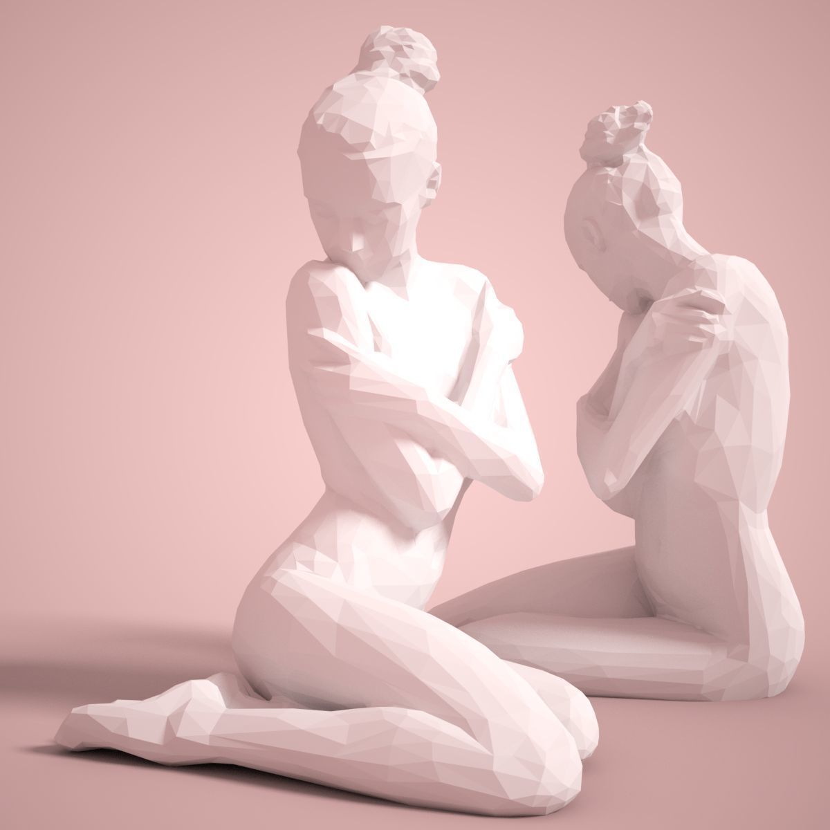 Fashion Girl Sitting Down Posing 3D print model_4