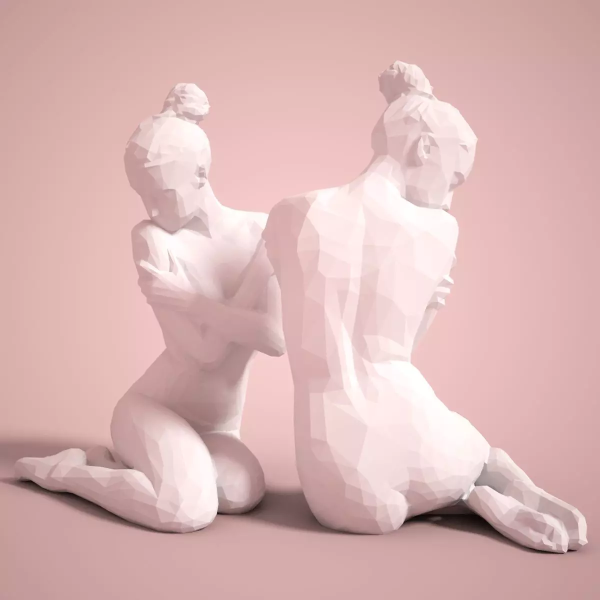 Fashion Girl Sitting Down Posing 3D print model_0