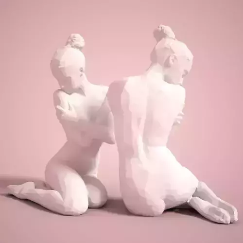 Fashion Girl Sitting Down Posing