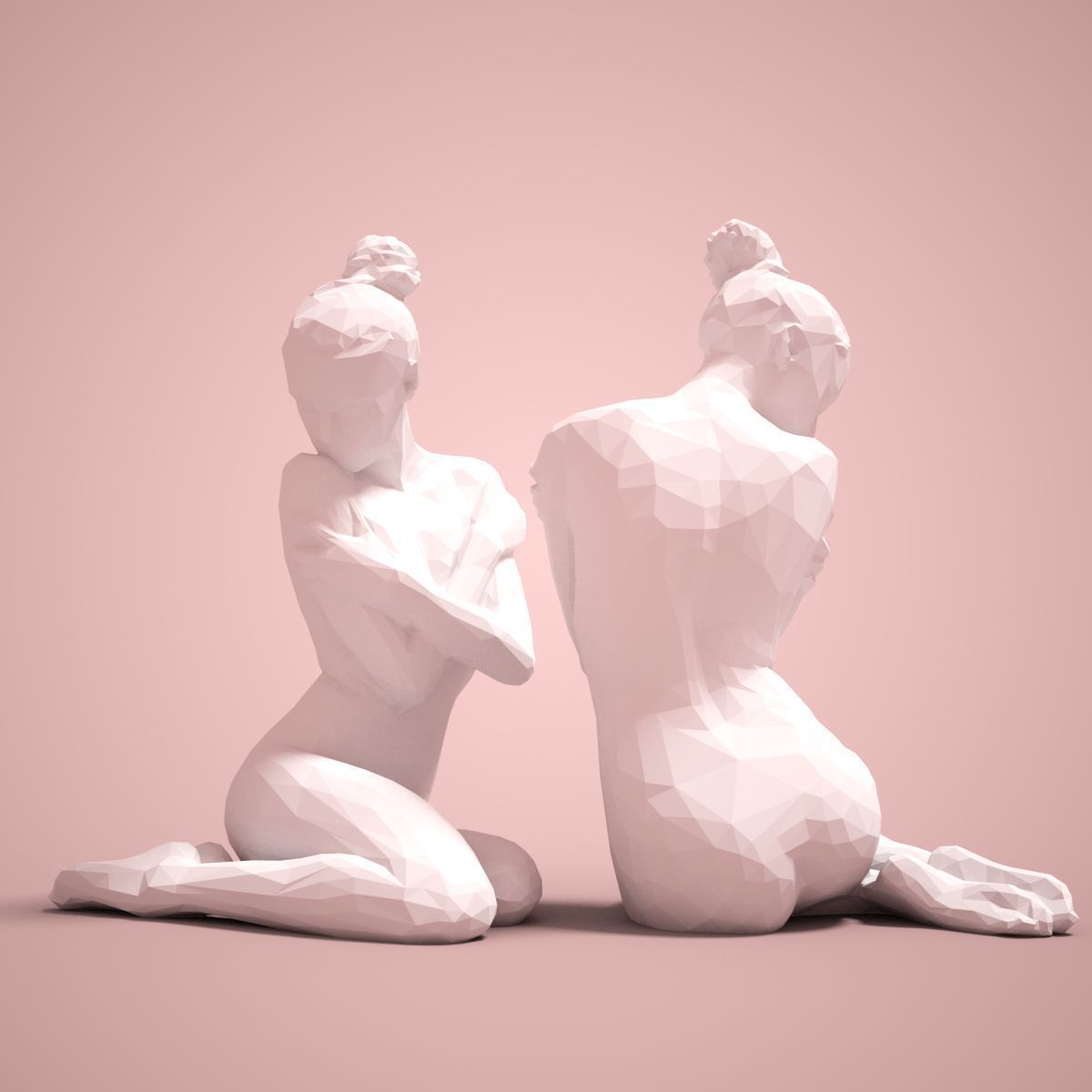 Fashion Girl Sitting Down Posing 3D print model_3