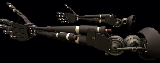 Robotic Arm Prosthetics Low-poly 3D model