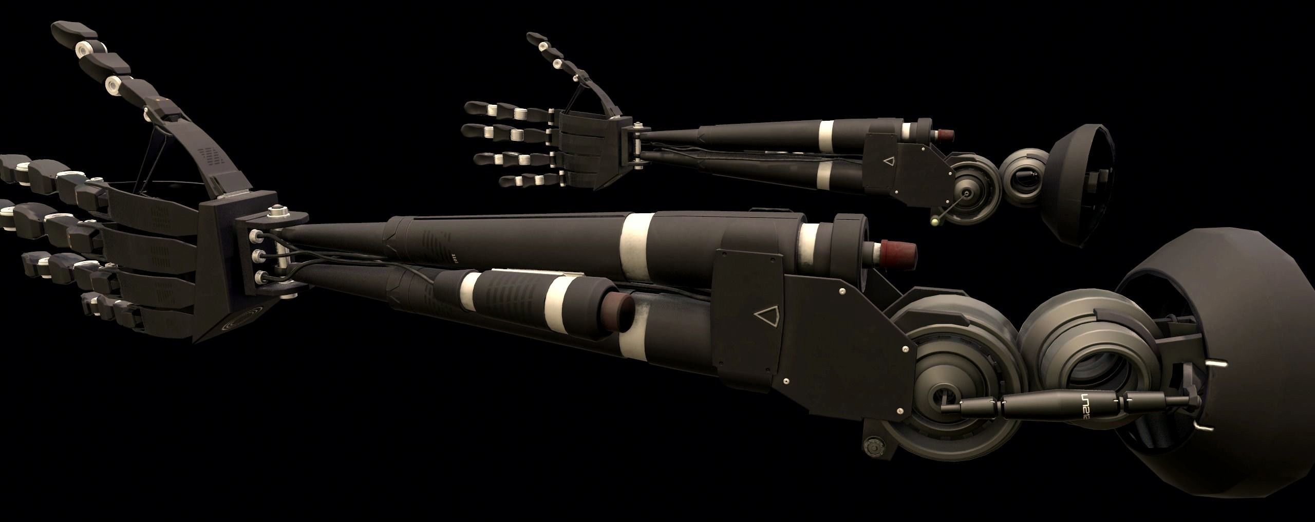 Robotic Arm Prosthetics Low-poly 3D model_0