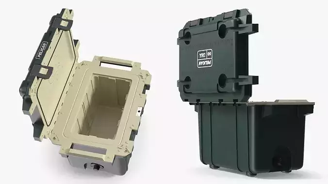 Pelican Elite 50 Quart Cooler Box with Insulated Walls 3D model 4
