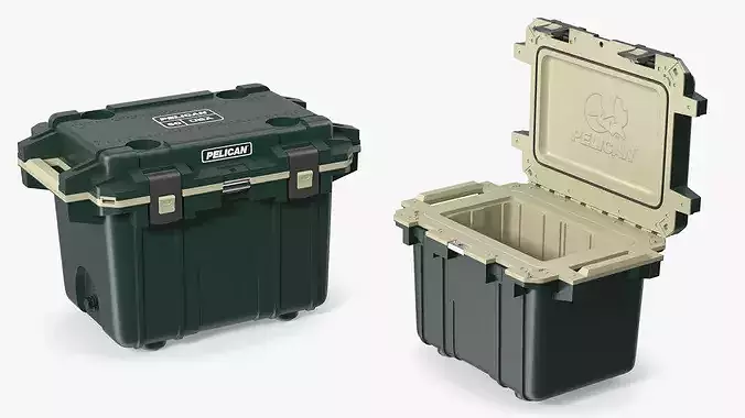 Pelican Elite 50 Quart Cooler Box with Insulated Walls 3D model
