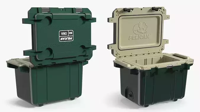 Pelican Elite 50 Quart Cooler Box with Insulated Walls 3D model 3