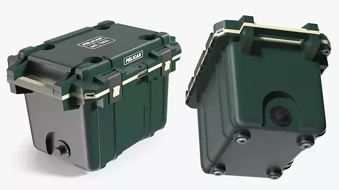 Pelican Elite 50 Quart Cooler Box with Insulated Walls 3D model 6