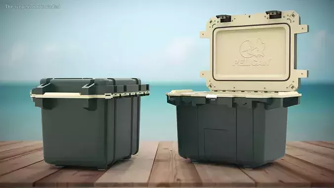 Pelican Elite 50 Quart Cooler Box with Insulated Walls 3D model 2