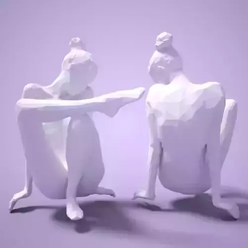 Fashion Girl Sitting Down Posing