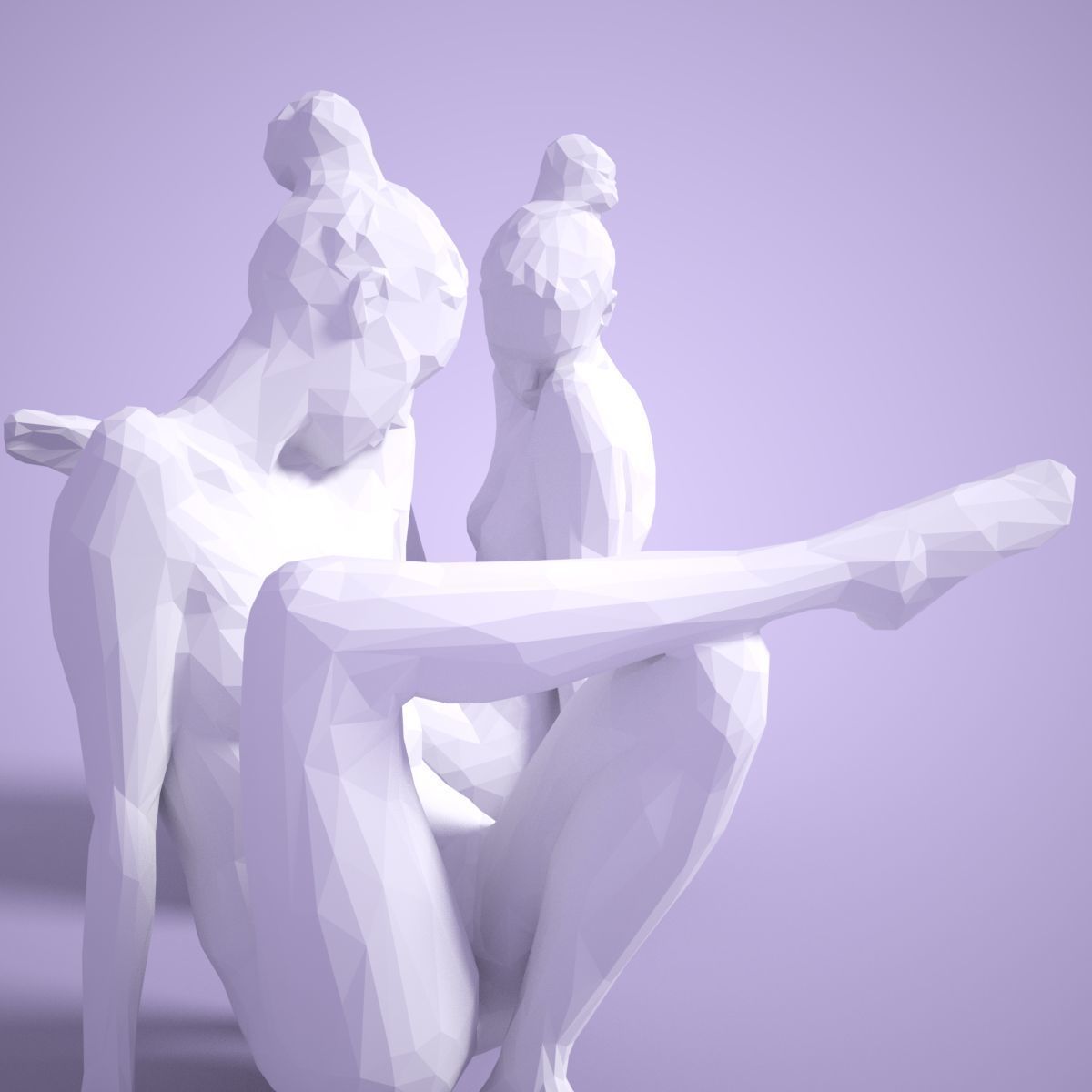 Fashion Girl Sitting Down Posing 3D print model_3