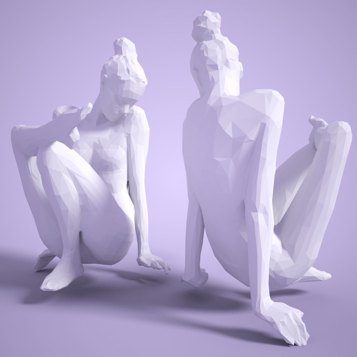 Fashion Girl Sitting Down Posing 3D print model_4