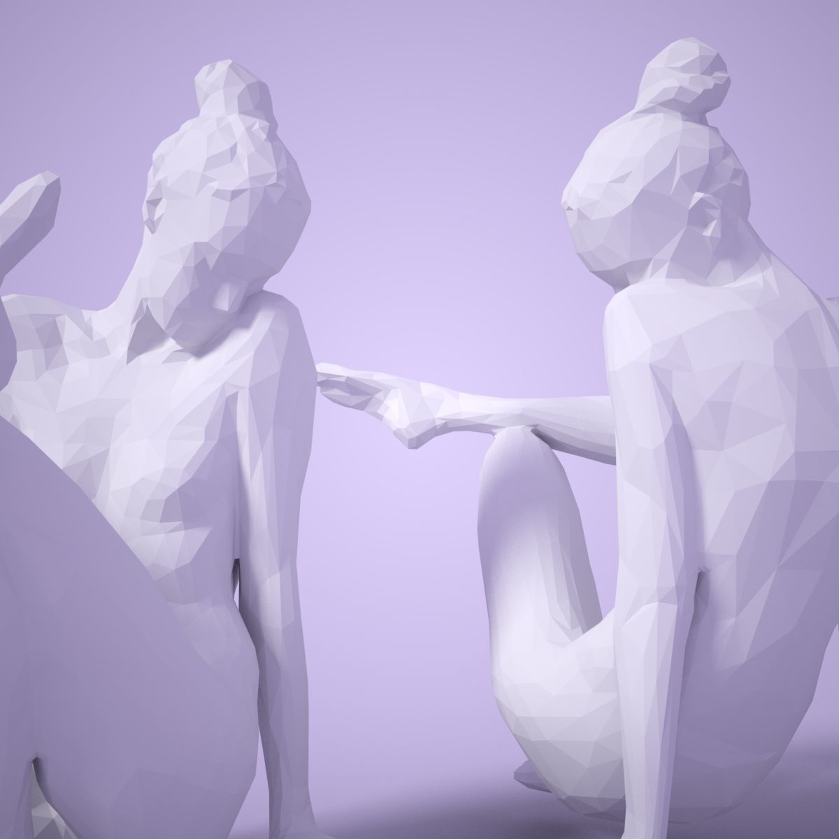 Fashion Girl Sitting Down Posing 3D print model_2