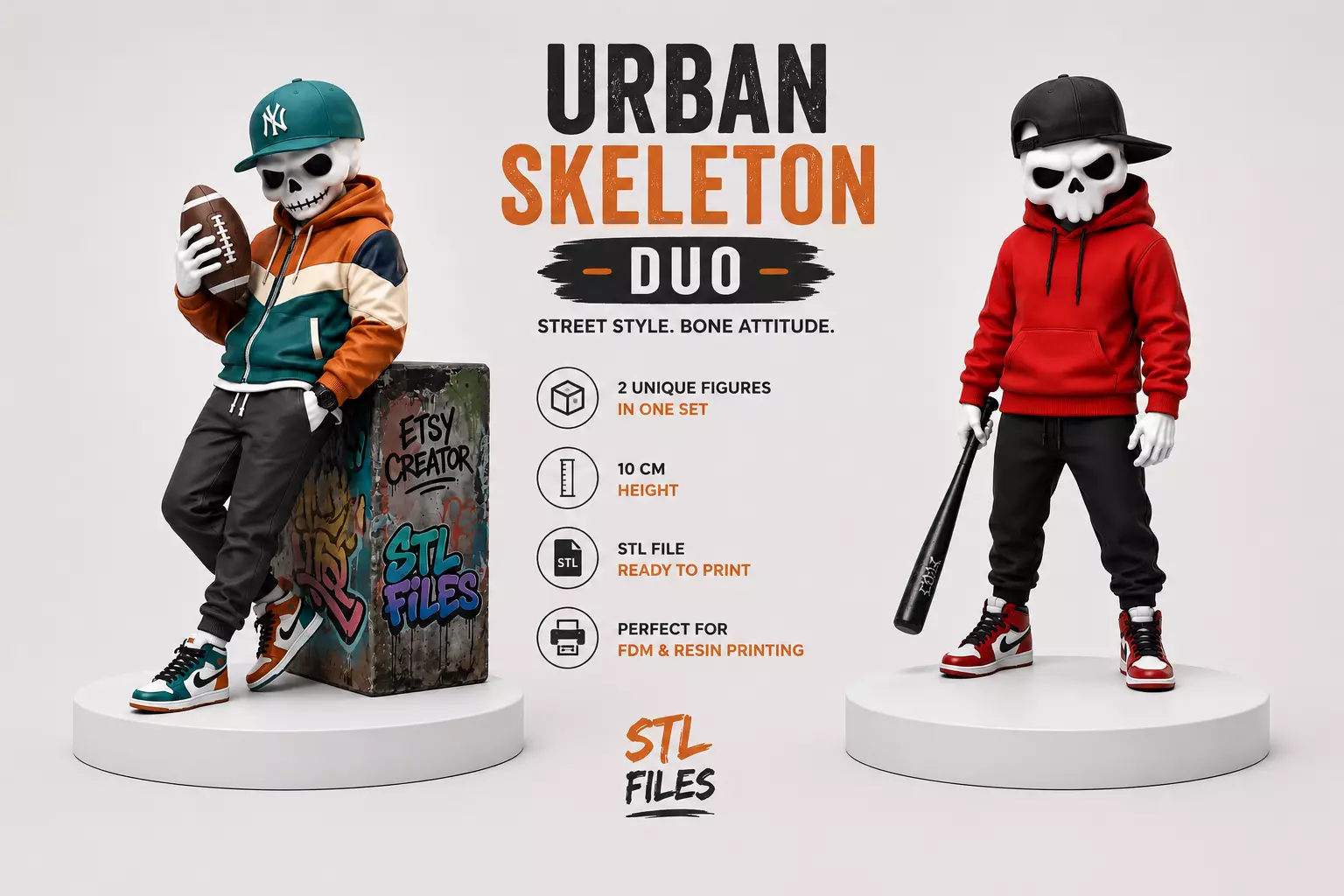 Urban Skeleton Duo STL 3D print model