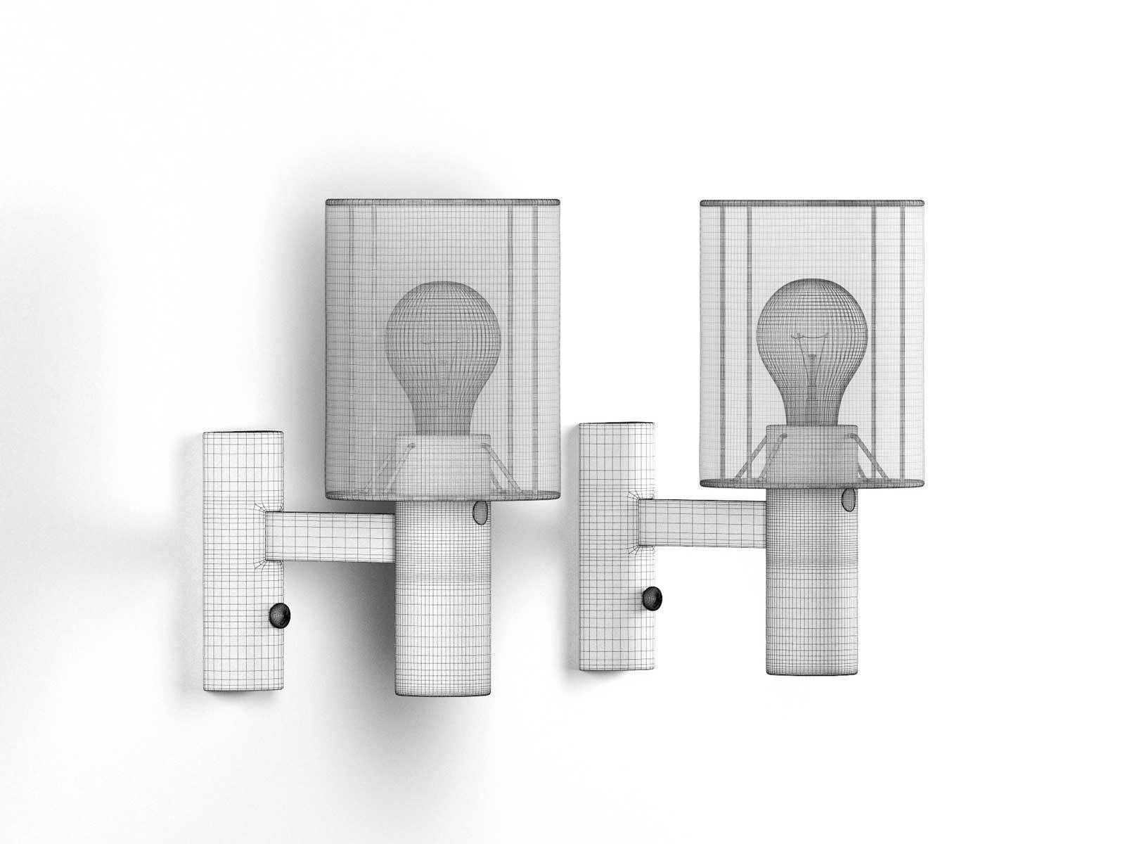 Mid Century Wall Lamp 3D model_1