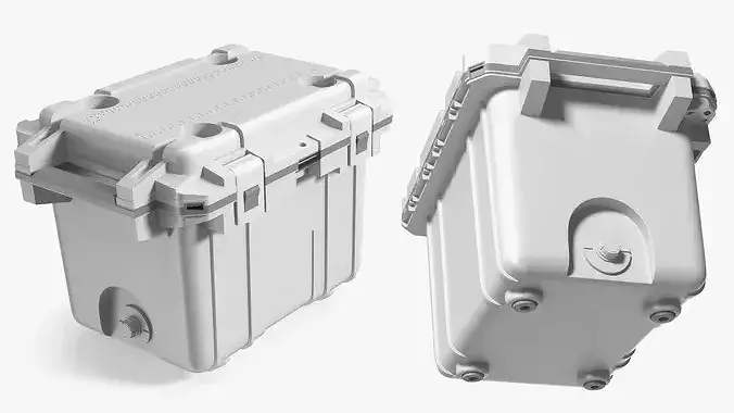 Rugged Outdoor Cooler Box with Ice 3D model 6