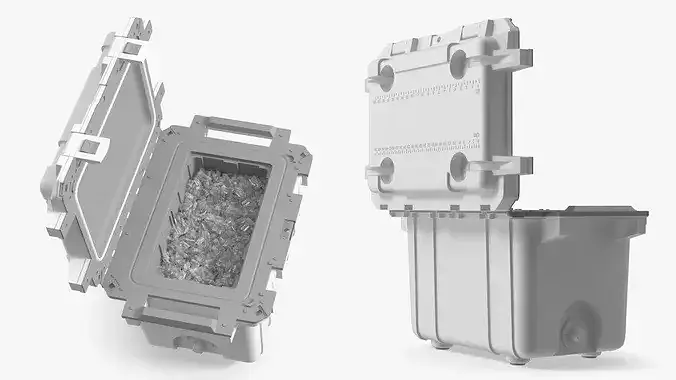 Rugged Outdoor Cooler Box with Ice 3D model 4