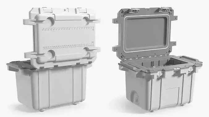 Rugged Outdoor Cooler Box with Ice 3D model 3