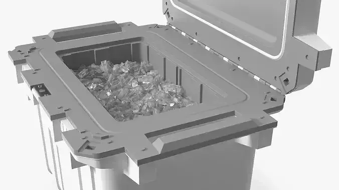 Rugged Outdoor Cooler Box with Ice 3D model 5