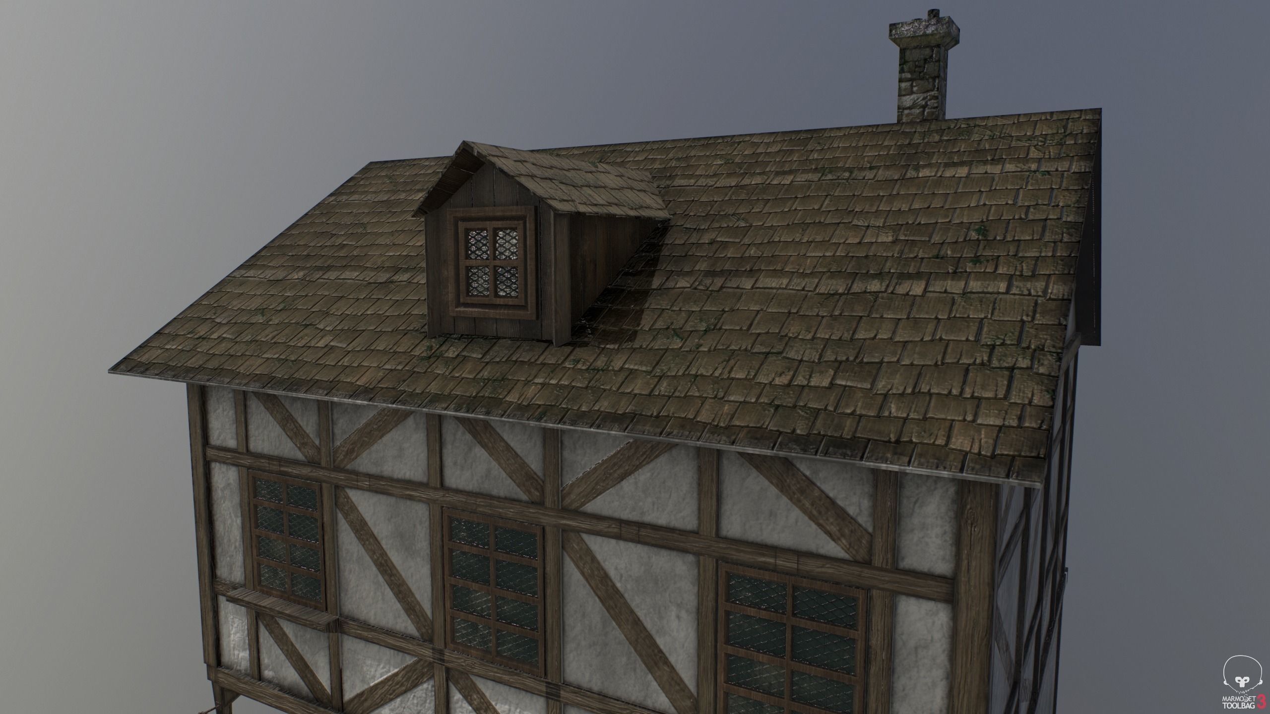 Medieval house A PBR Low-poly 3D model_5