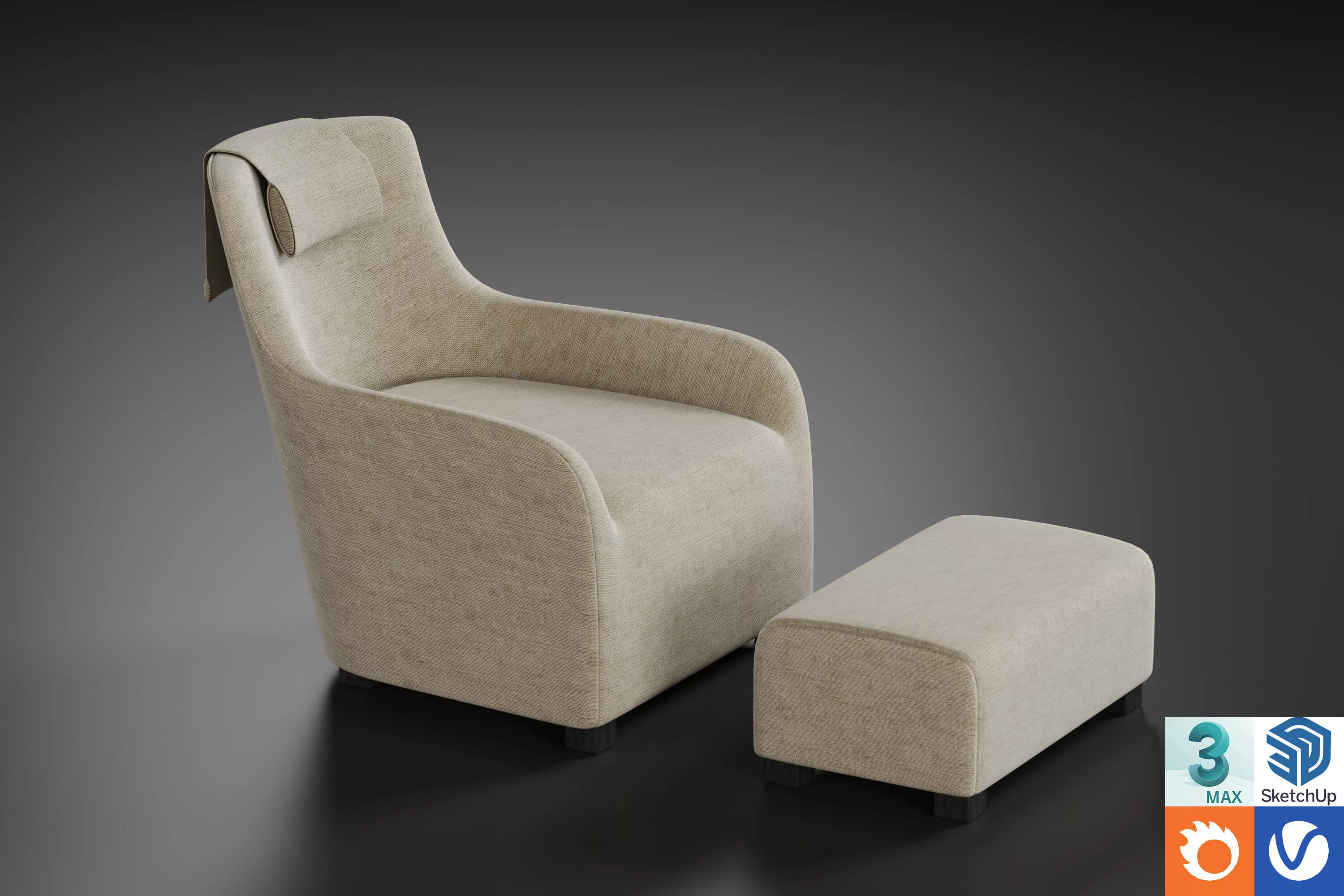 Maxalto Kalos Armchair 3D model