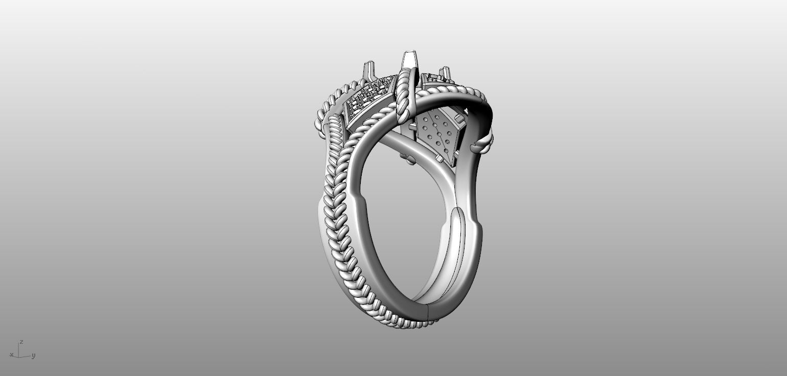 Ring Trifari  3D print model_2