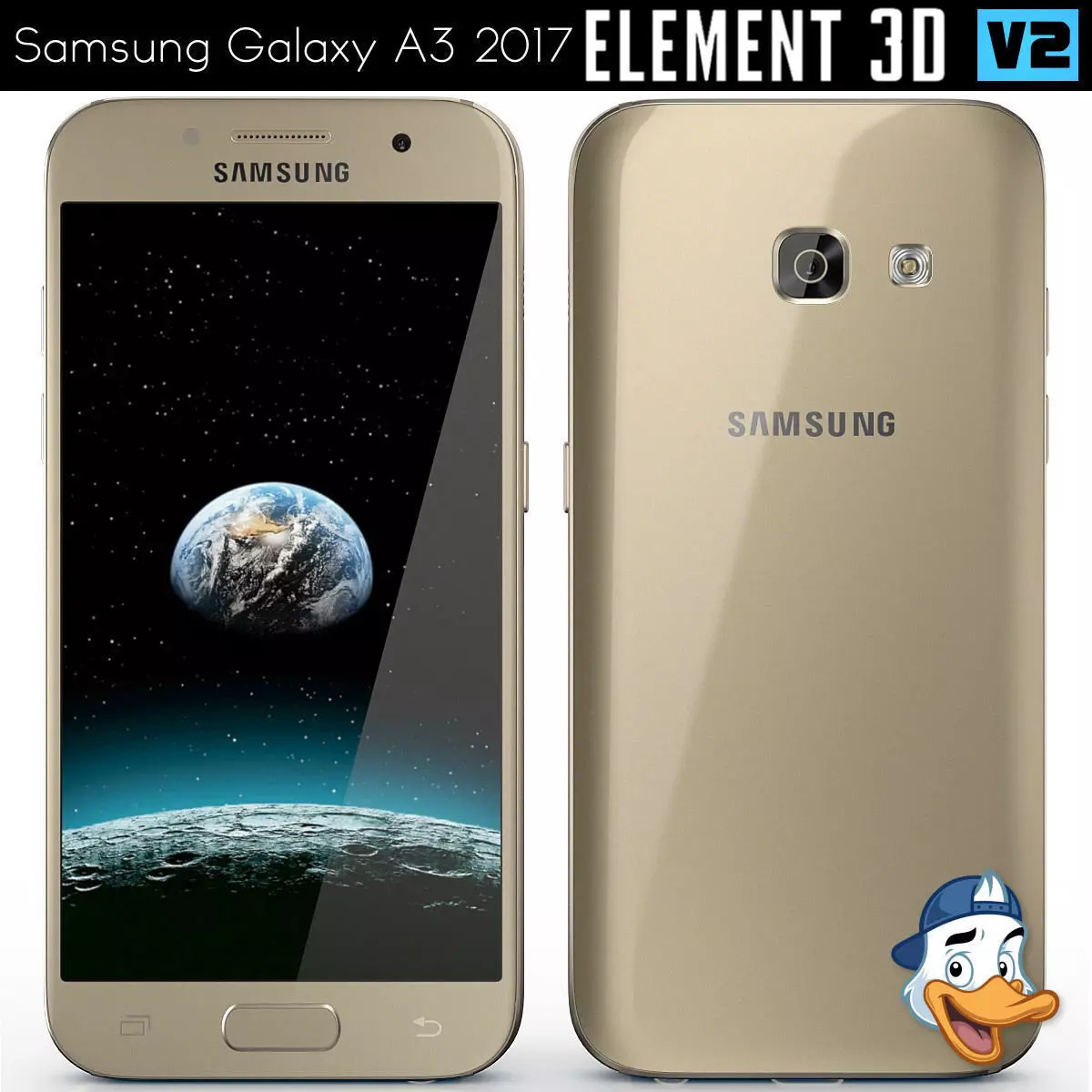 Samsung Galaxy A3 2017 for Element 3D 3D model_0