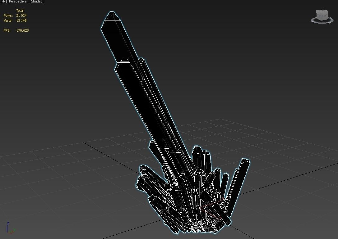 Crystal Emerald Quartz 02 3D model_3