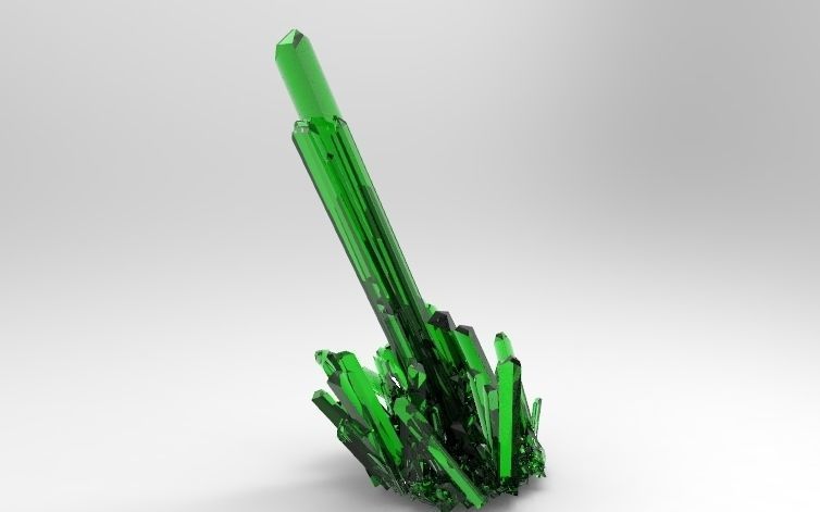Crystal Emerald Quartz 02 3D model_1